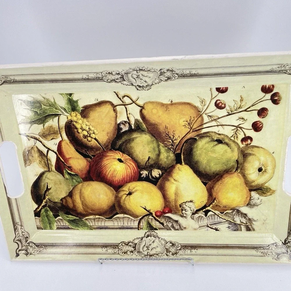 Colonial Williamsburg CREATIVE CO-OP Serving Tray Garden Story Botanical ‎ Fruit